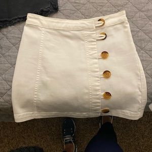 White Free People Fitted Skirt
